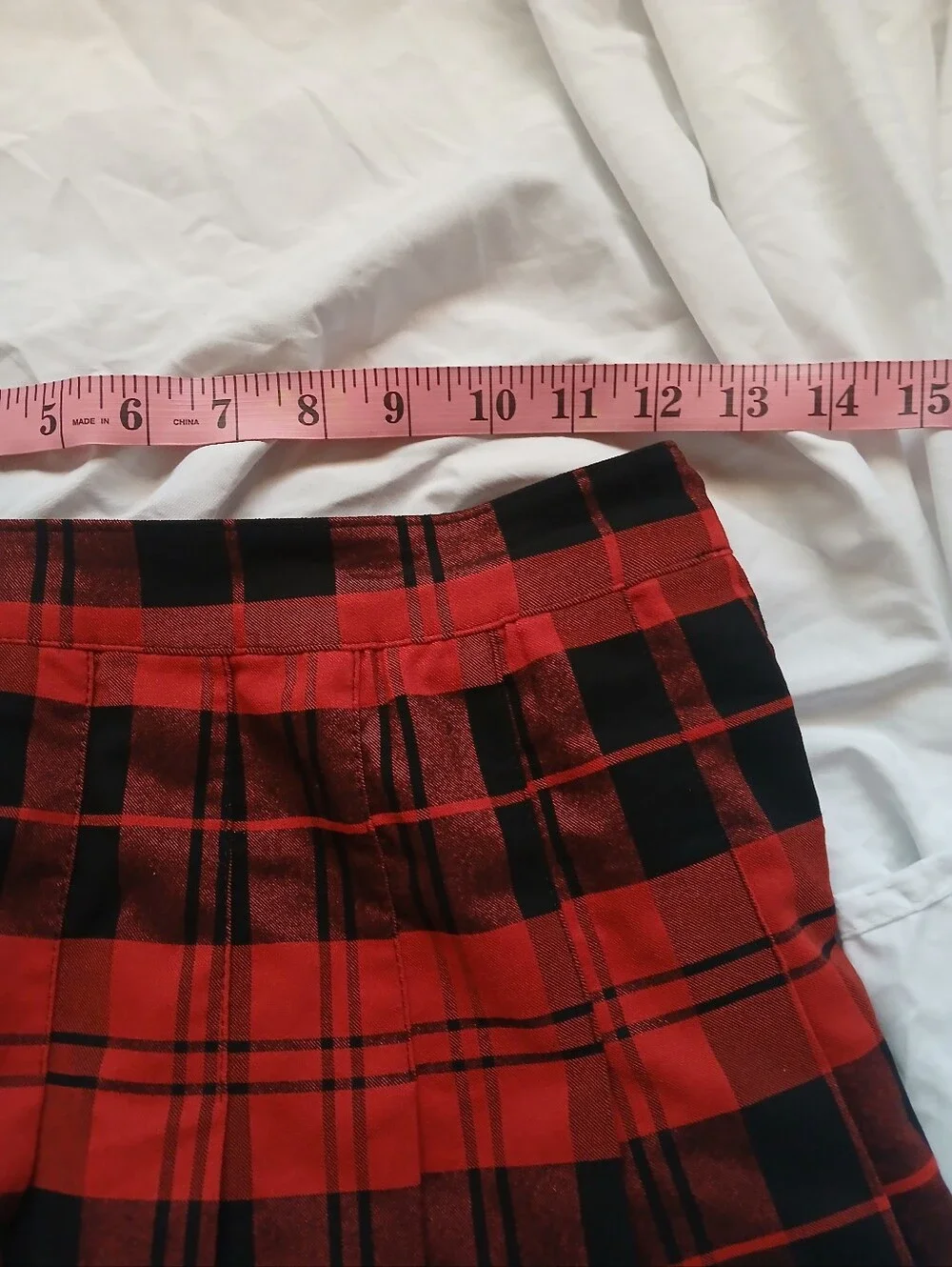 Love Tree Red and Black Plaid Pleated Skirt